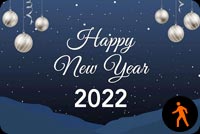 Animated Blue Happy New Year 2022 Background