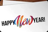 Rainbow Happy New Year Card Background