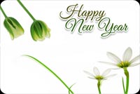 Happy New Year Flowers Background