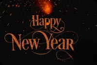 Animated: Happy New Year Golden Sparks email background