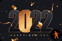 Animated Golden Confetti Happy New Year 2022 Background