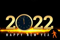 Animated Happy New Year Working Clock Background