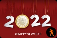 Animated Moving Clock Happy New Year 2022 Background