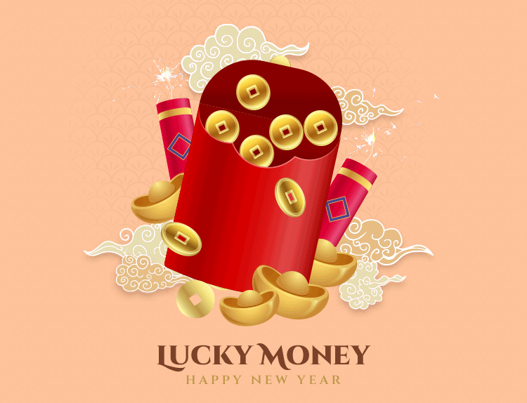 Animated Lucky Money Happy Lunar New Year Email Backgrounds | ID#: 23366 |  