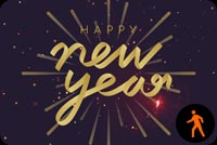 Animated: Fireworks Golden Happy New Year Background