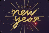 Animated: Gold Happy New Year Lettering email background