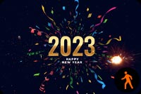 Animated: Colorful Fireworks Happy New Year 2023 Background