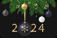 2024 New Year Frame Email Background: Golden Design For Your Message Background