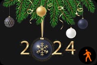 Animated: 2024 New Year Frame Email Background: Golden Design For Your Message Background