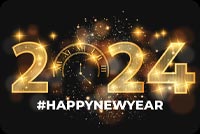 Elegant Luxury 2024 Golden Numbers Email Background: Sparkling Fireworks Background