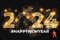 Animated: Elegant Luxury 2024 Golden Numbers Email Background: Sparkling Fireworks Background