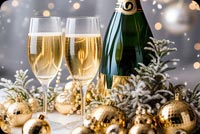 Elegant Happy New Year Champagne Celebration Email Background Background