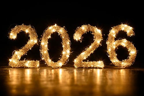 Animated: Golden Sparkly 2026 email background