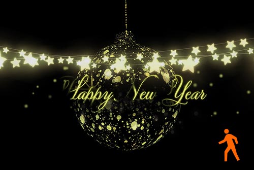 Golden Stars Happy New Year Background