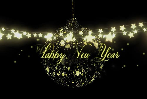 Golden New Year Ornament email background