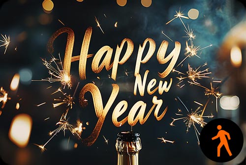 Animated: Sparkling Happy New Year Background