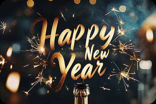 Animated: Golden New Year Sparkles email background