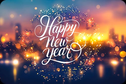 City Lights Happy New Year Background
