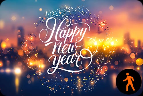 Animated: City Lights Happy New Year Background