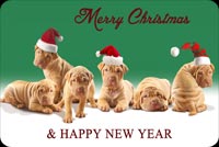 Cute Dogs Happy New Year Background