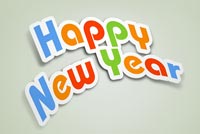 Cool Text Happy New Year Background