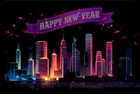 Animated: Happy New Year City Fireworks email background