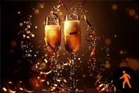 Animated Champagne Happy New Year Background