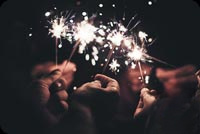 Animated: Hands Holding Sparklers email background