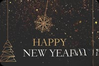 Animated: Happy New Year Gold Snowflakes email background