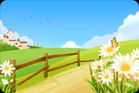 Spring Flowers & Clouds Background