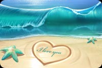 Summer Love, Heart On Sand Background