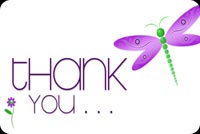 Dragonfly & Thank You Note Background