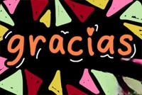 Animated Colorful Gracias Text email background