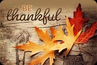 Be Thankful Fall Leaves Background