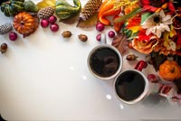 Animated: Thanksgiving Coffee and Harvest Border email background