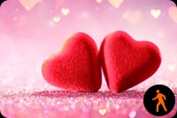 Animated Two Hearts On Pink Glitter Background