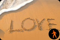 Animated Sandy Beach With Love Background