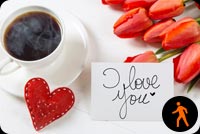 Animated Coffee Cup With I Love You Note Background