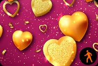 Animated Valentine Golden Hearts Sparkles Background