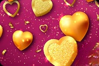 Animated: Golden Hearts Background email background