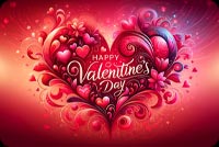 Animated: Happy Valentine's Day Heart Swirls email background
