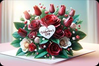 Stunning Valentine's Day Email Background: Roses, Tulips, And Love Background