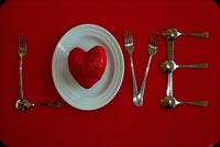 Red Heart Plate Love Background