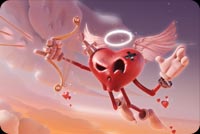 Valentine Villain - Heart Skull Background
