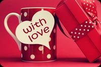 Cup & Gift With Love Background