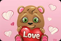 Cute Teddy Bear Love Background