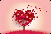 Lovely Hearts Tree Background