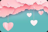 Pink Clouds Love In The Air Background