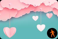 Animated Pink Clouds Love In The Air Background