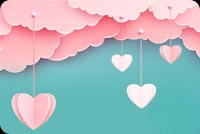 Animated: Pink Cloud Heart Mobile email background